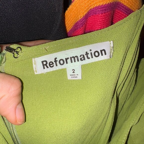 Reformation Petites Fallon Maxi Dress Size 2 Avocado Green - Picture 7 of 7